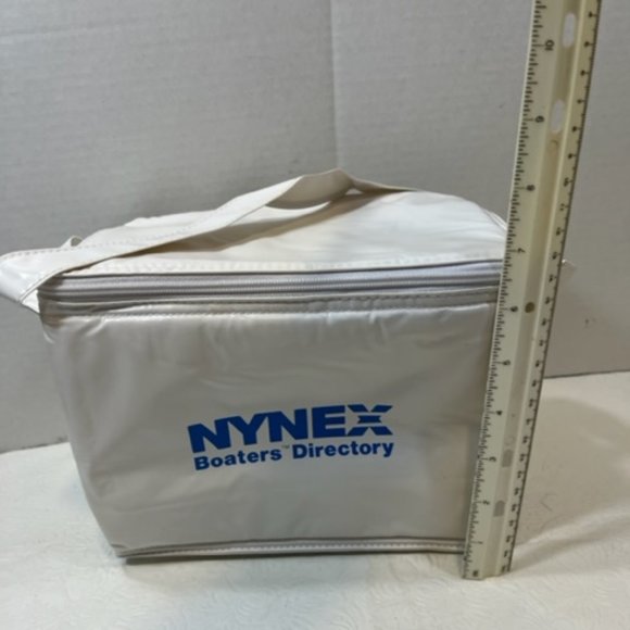 White NYNEX Boater's Directory Promo Zip Mini 6-Pack Soft Cooler w/Handle 9x6x7 - Picture 8 of 9